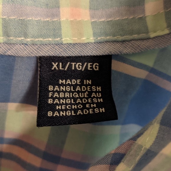 Chaps button down long sleeve shirt size XL blue green pink and purple - Picture 8 of 9